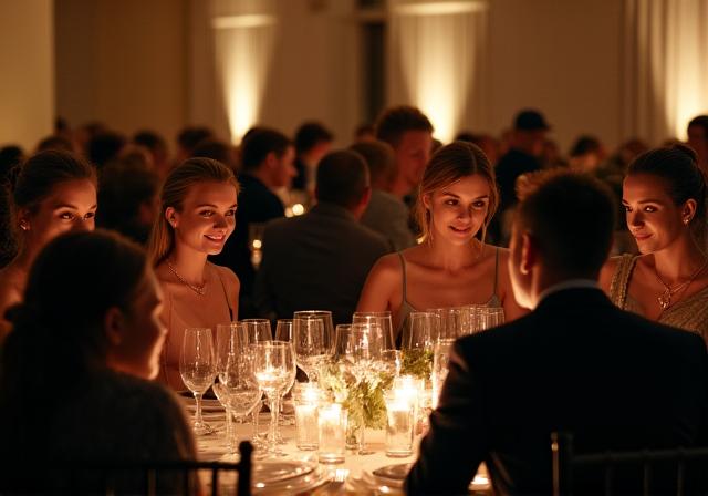 Para hadirin menikmati majlis makan malam gala.